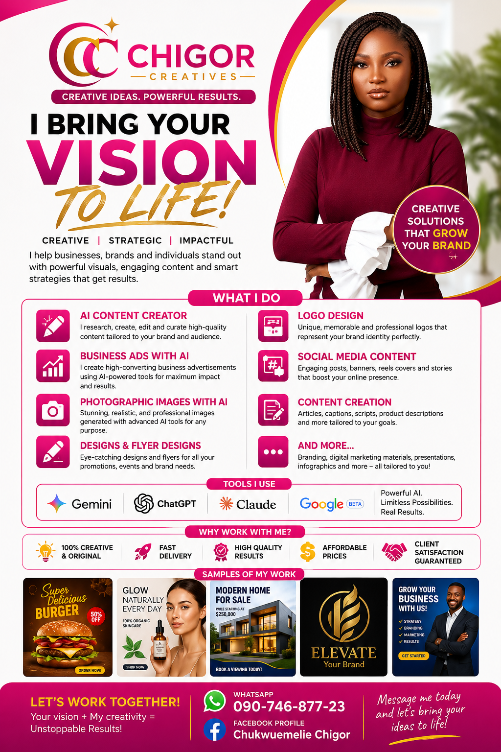 Chigor Creatives self-promotional design flyer