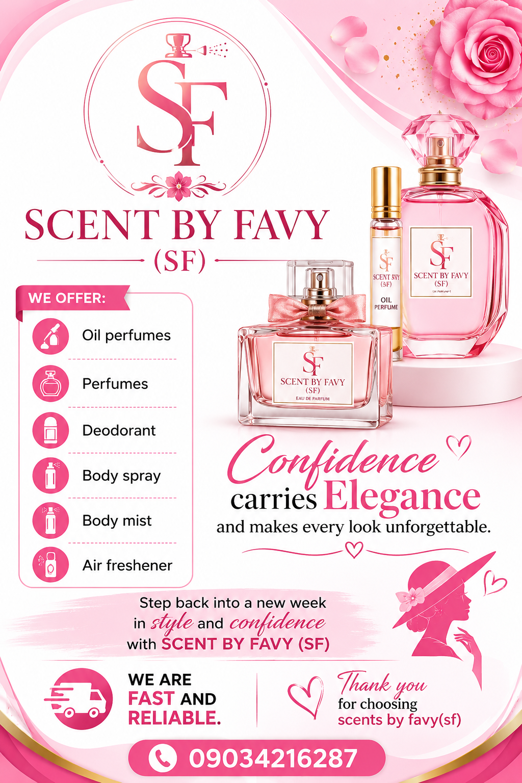 Scent by Favy perfume brand promotional flyer